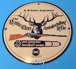 Panneau De La Station De Service Vintage Remington Porcelaine Rifle Deer Hunting Gas Pump