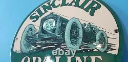 Panneau De La Station-service De Porcelaine D'automobile D'essence Opaline Vintage Sinclair