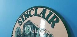 Panneau De La Station-service De Porcelaine D'automobile D'essence Opaline Vintage Sinclair