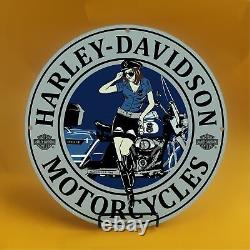 Panneau De La Vieille Station-service De Porcelaine De Moto Harley Davidson