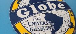 Panneau De Plaque De Pompe À Essence De La Station De Service Universelle De Porcelaine De Globe Vintage