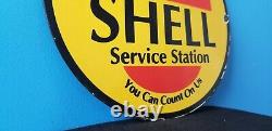 Panneau De Plaque De Pompe De La Station De Service À L'essence De Porcelaine De L'ancienne Shell
