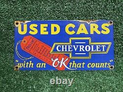 Panneau De Porcelaine Chevrolet Vintage Chevy Auto Dealer Gas Station Motor Oil Service