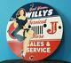 Panneau Du Concessionnaire De La Station De Service Automobile Jeep Porcelain Gas Automobile De Vintage Willy