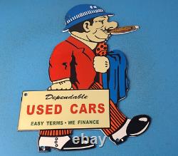 Panneau d'enseigne vintage en porcelaine de station-service de concessionnaire de voitures d'occasion Chevrolet gaz huile service.