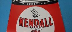 Panneau de Station-Service Vintage en Porcelaine d'Huile à Gaz d'Auto Quart de Kendall Gasoline