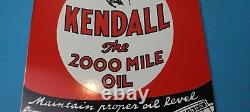 Panneau de Station-Service Vintage en Porcelaine d'Huile à Gaz d'Auto Quart de Kendall Gasoline