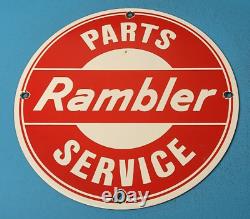Panneau de concession de station-service de service automobile en porcelaine Vintage Rambler