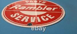 Panneau de concession de station-service de service automobile en porcelaine Vintage Rambler