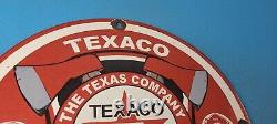 Panneau de pompe à essence en porcelaine Vintage Texaco Gasoline Fire-chief Gas Service Station Petro Pump