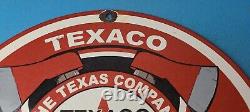 Panneau de pompe à essence en porcelaine Vintage Texaco Gasoline Fire-chief Gas Service Station Petro Pump