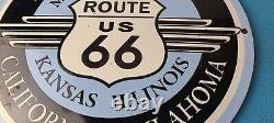 Panneau de pompe à essence vintage de la Route 66 des États-Unis, en porcelaine, pour station-service sur autoroute
