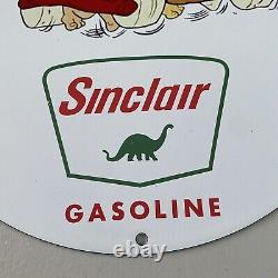 Panneau de pompe à essence vintage en porcelaine Sinclair Motor Oil Dino Petrol Service