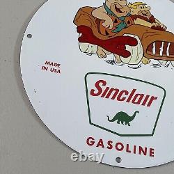 Panneau de pompe à essence vintage en porcelaine Sinclair Motor Oil Dino Petrol Service