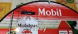 Panneau de pompe de station-service en porcelaine Mobil Mobilgas Gargoyle Vintage