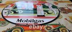 Panneau de pompe de station-service en porcelaine Mobil Mobilgas Gargoyle Vintage