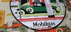 Panneau de pompe de station-service en porcelaine Vintage Mobil Mobilgas Gargoyle