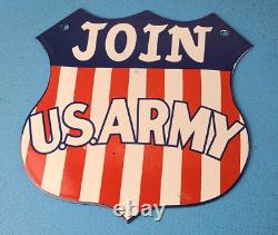 Panneau de pompe de station-service militaire américaine en porcelaine de l'armée américaine vintage