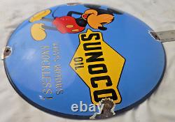 Panneau de pompe en porcelaine de Mickey Mouse vintage de Disney pour station-service de gaz huile de service