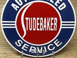 Panneau de service en porcelaine vintage Studebaker pour station-service, pompe à essence, concessionnaire d'huile de moteur