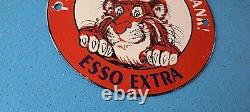 Panneau de station-service Esso Vintage, signe en porcelaine de la station-service Tiger Gas Auto Tank