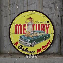 Panneau de station-service Vintage Jaune Mercury 52 en porcelaine pour pompe à essence pour homme-caverne 12'