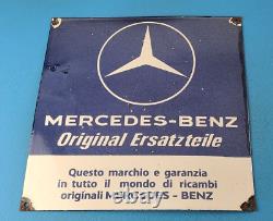 Panneau de station-service en porcelaine pour voitures anciennes Mercedes Benz