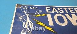Panneau de station-service vintage en porcelaine de Reddy Kilowatt pour gaz-électricité de l'Eastern Gas Service