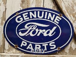 Panneau en porcelaine Ford d'époque - Véritable concessionnaire de pièces automobiles - Station-service - Service d'huile
