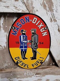 Panneau en porcelaine Mason Dixon Vintage Station-service Diesel Fuel Garage de service d'huile