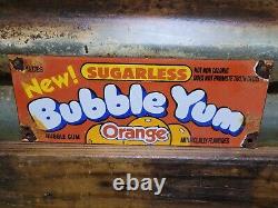 Panneau en porcelaine Vintage Bubble Yum Chewing Gum Bonbon Soda Station-service d'essence