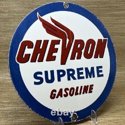 Panneau en porcelaine Vintage Chevron Gasoline Station-service Pompe à essence Huile de moteur