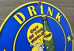 Panneau en porcelaine Vintage Drink Squirt Soda Pop pour pompe à essence de station-service et service d'huile moteur.