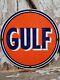 Panneau En Porcelaine Vintage Gulf - Station-service D'essence Plaque De Pompe Ancien Texas Lube 12