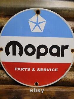 Panneau en porcelaine Vintage Mopar Station-service d'huile, pièces d'auto, concessionnaire Chrysler Service.