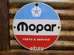 Panneau en porcelaine Vintage Mopar Station-service d'huile, pièces d'auto, concessionnaire Chrysler Service.