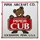 Panneau En Porcelaine Vintage Piper Cub Pour Pompe à Essence De Station-service - Vente Service Instruction