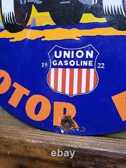 Panneau en porcelaine Vintage de l'Union Gasoline pour la station-service de pompe à essence d'huile moteur.