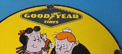 Panneau en porcelaine Vintage des pneus Goodyear pour station-service, batterie et pompe à essence
