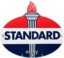 Panneau en porcelaine d'essence Standard Vintage pour station-service, torche à l'huile de gaz américaine.