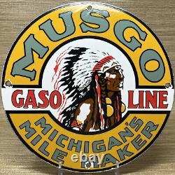 Panneau en porcelaine de carburant Musgo vintage pour station-service, pompe à essence et service d'huile moteur
