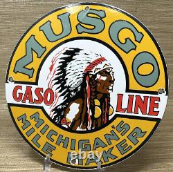 Panneau en porcelaine de carburant Musgo vintage pour station-service, pompe à essence et service d'huile moteur