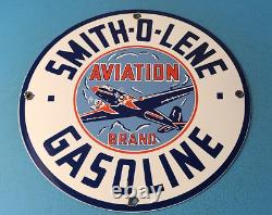 Panneau en porcelaine de la station-service Vintage Smitholene Sign Airplane Gas Pump Plate