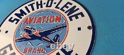 Panneau en porcelaine de la station-service Vintage Smitholene Sign Airplane Gas Pump Plate