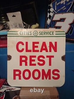 Panneau en porcelaine de station-service Vintage Cities Service Rest Rooms
