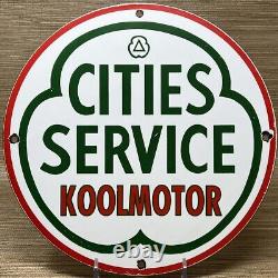 Panneau en porcelaine de stations-service de gazoline Vintage Cities Service Koolmotor Huile de moteur de station-service