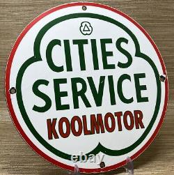 Panneau en porcelaine de stations-service de gazoline Vintage Cities Service Koolmotor Huile de moteur de station-service