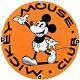 Panneau En Porcelaine Du Club Mickey Mouse Vintage Pour La Station-service De La Pompe à Essence Et Le Service D'huile Moteur.