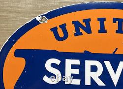 Panneau en porcelaine du service Vintage United Motors à la station-service, plaque de pompe à essence pour l'essence