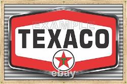 Panneau vintage de la station-service Texaco Dealer Gas Service, options de taille de bannière refaite